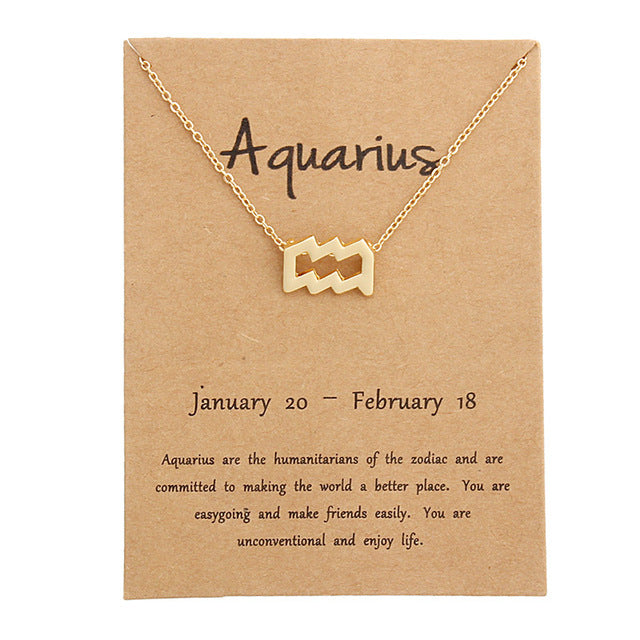 Aquarius Sign Necklace